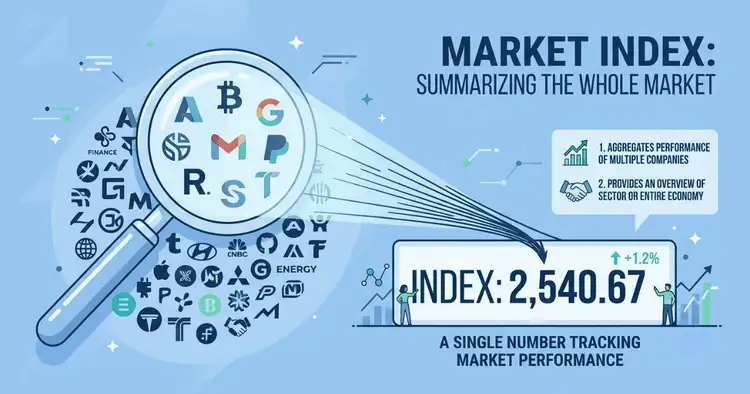 Simple infographic paribhashit stock market index kya hota hai beginner investors ke liye