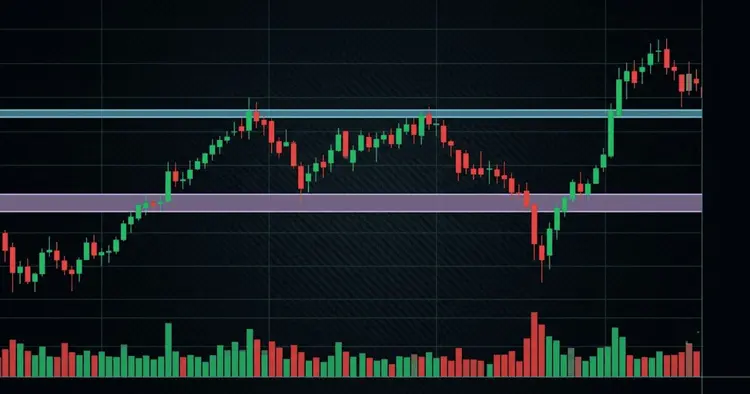 Support and Resistance Kab Tootta Hai का चार्ट उदाहरण जिसमें level breakout और volume confirmation दिख रहा है