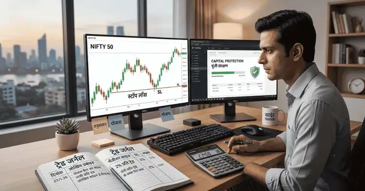 Trading Me Success Hone Me Kitna Time Lagta Hai article me risk management ko samjhata visual

