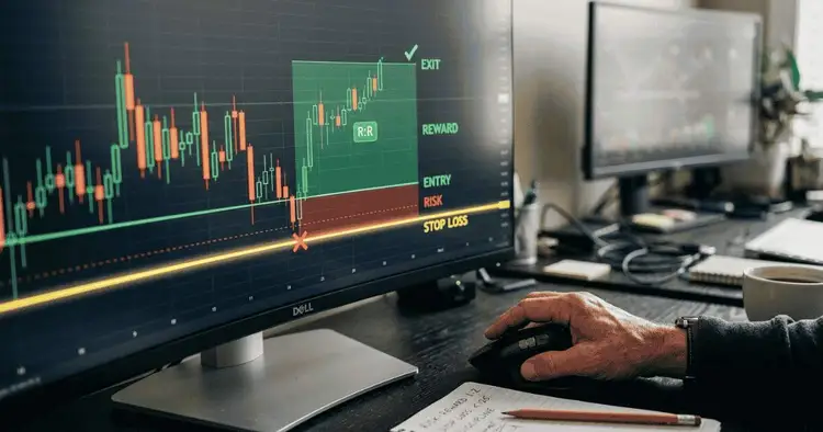 Stock trading chart par stop loss aur risk management strategy ka practical example